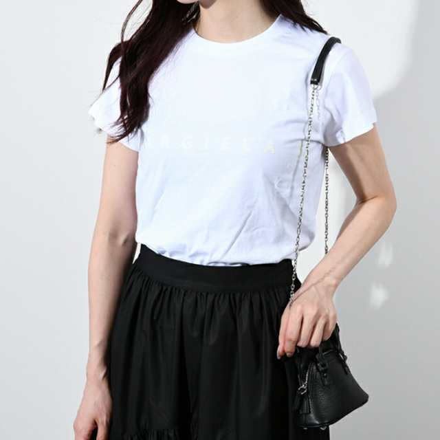 MM6 MAISON MARGIELA エムエムシックス メゾン マルジェラ Tシャツ ショートスリーブ ロゴTシャツ S52GC0265S2431  レディース WHITE ホワ｜au PAY マーケット