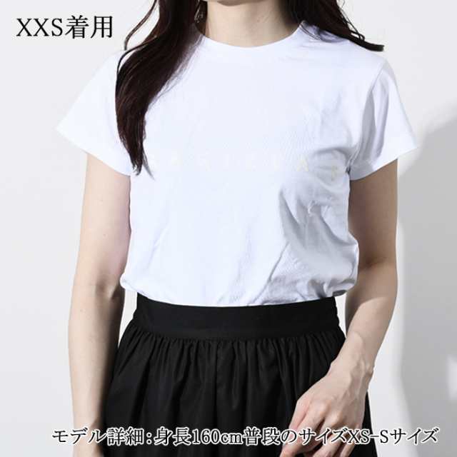 MM6 MAISON MARGIELA エムエムシックス メゾン マルジェラ Tシャツ ショートスリーブ ロゴTシャツ S52GC0265S2431  レディース WHITE ホワ｜au PAY マーケット