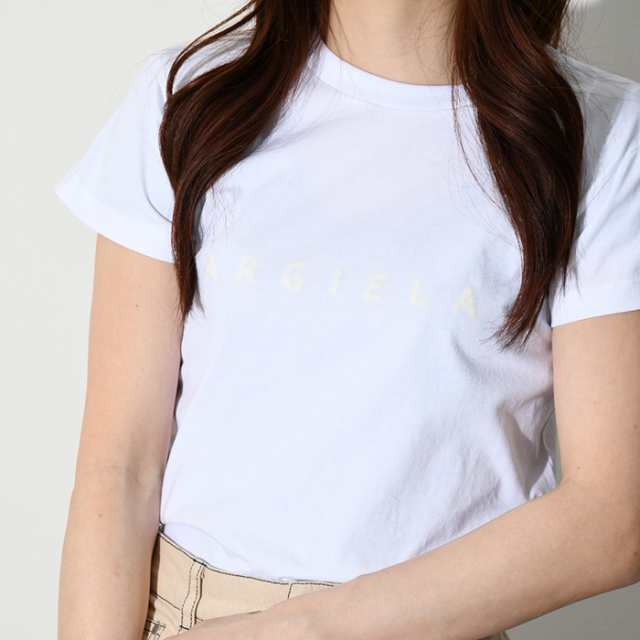 MM6 MAISON MARGIELA エムエムシックス メゾン マルジェラ Tシャツ ショートスリーブ ロゴTシャツ S52GC0265S2431  レディース WHITE ホワ｜au PAY マーケット