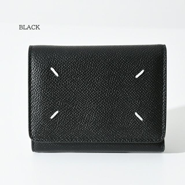 【極美品】Margielaマルジェラ 三つ折り財布　SA3UI0017黒 Maison Margiela MAISON MARGIELA メゾンマルジェラ 三つ折り