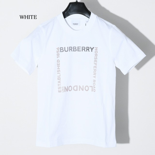 BURBERRY バーバリー Tシャツ トップス コットン 8064473 8056048レディース ホワイト ブラック シンプル ロゴ 春夏 半袖  カジュアル 人｜au PAY マーケット