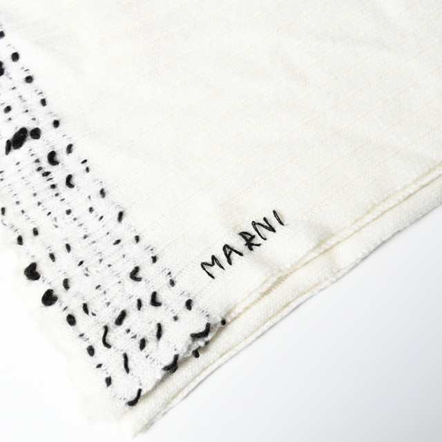 MARNI マルニ マフラー ストール ウールロゴ刺繍マフラー SCMC0093Q0