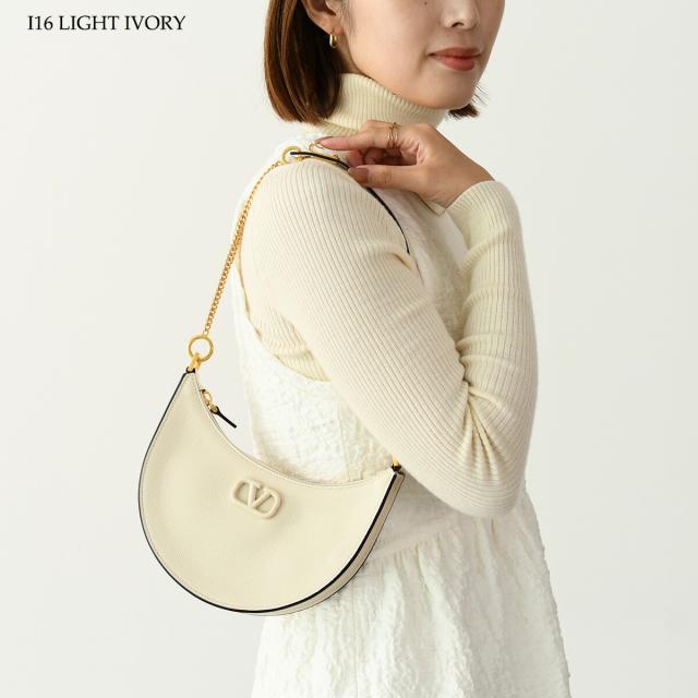 Valentino アイボリー ショルダーバッグ Valentino Garavani Supervee Ivory Leather Small Crossbody Bag