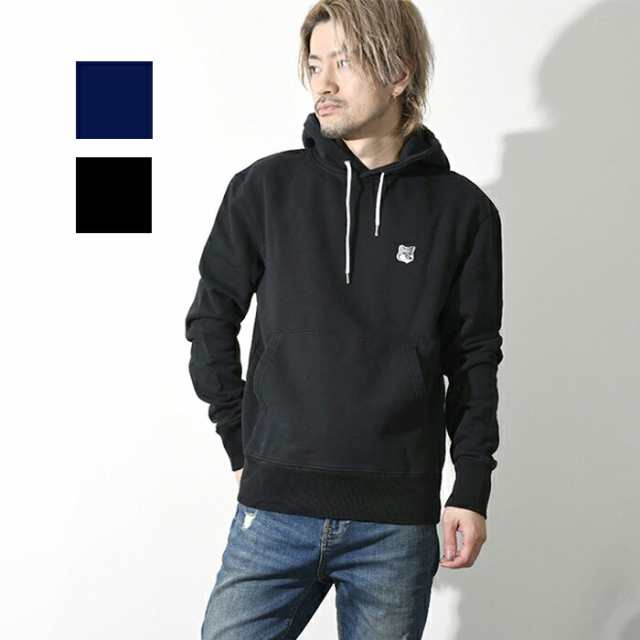 MAISON KITSUNE メゾンキツネ パーカー パーカー フーディ トップス ブラック ネイビー 紺 コットン メンズ ギフト  GU00335｜au PAY マーケット