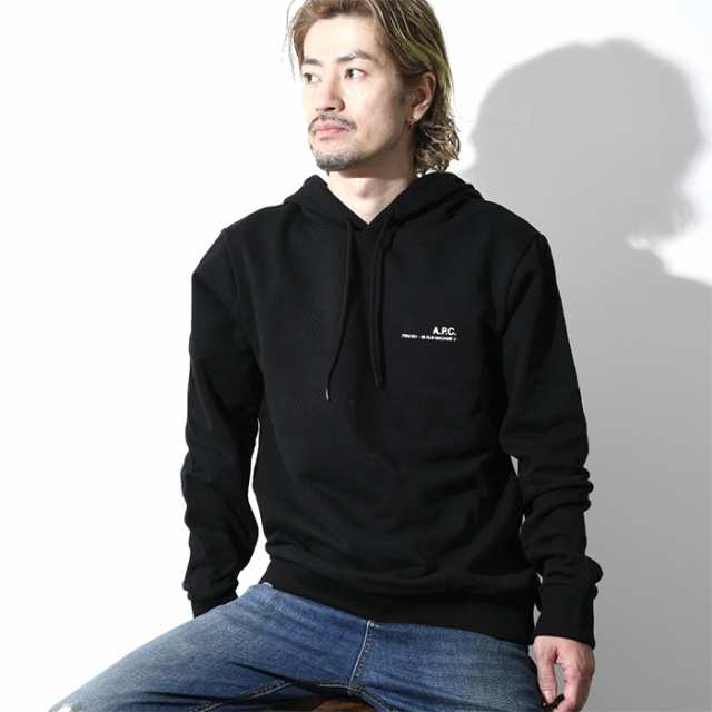 APC アーペーセー パーカー スウェット プリント ロゴ HOODIE COEAS H27672 トレーナー メンズ ブラック 黒 人気 おすすめ  ギフト｜au PAY マーケット