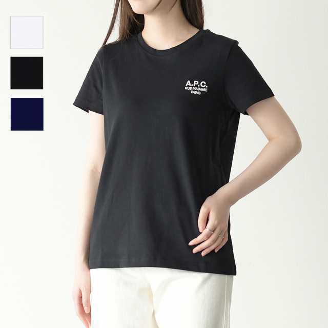 APC アーペーセー Tシャツ トップス クルーネック コットンTシャツ COEZC F26842 レディース 女性 ホワイト ブラック クルーネック 半袖