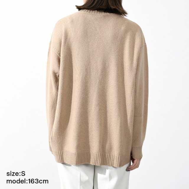 Max Mara マックスマーラ ニット トップス BARD セーター 1951 ロゴ ウール カシミヤ オーバーサイズ レディース BEIGE  ベージュ ドロッ｜au PAY マーケット