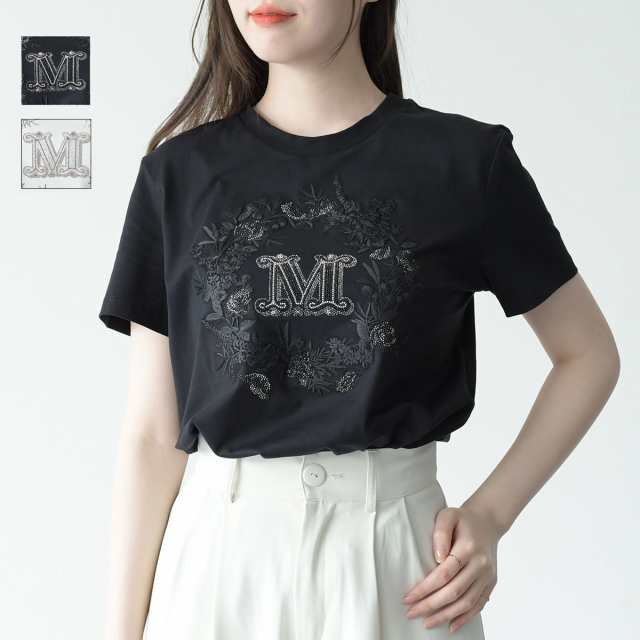 Max Mara マックスマーラ Tシャツ カットソー ELMO テディ コットン ジャージー レディース ホワイト ブラック 半袖 春夏 カジュアル シンプル 人気 おすすめ ギフトの通販は