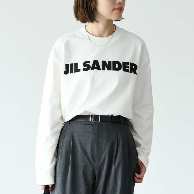 JILSANDER ジルサンダー トップス ロングTシャツ ロンT J02GC0107 J45148 レディース 102 ホワイト コットン ロゴ 長袖 クルーネック シ