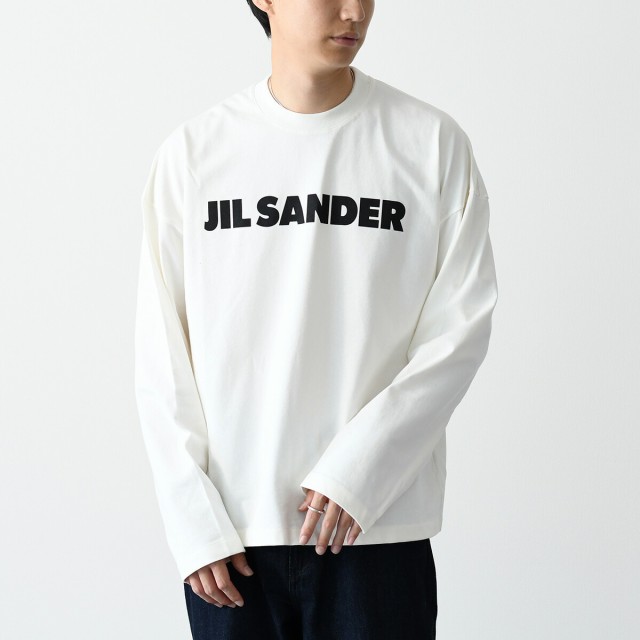 JILSANDER ジルサンダー ロゴ 長袖Ｔシャツ J22GC0136 J45148 白 WHITE ホワイト プリント メンズ ロンT カジュアル モード 秋冬 人気 お