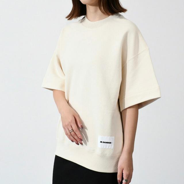 JILSANDER ジルサンダー トップス スウェット トレーナー 半袖コットンスウェット J40GC0105 J20010 レディース OFFWHITE オフホワイト半袖 ロゴ シンプル 人気 おすすめの通販はTシャツ