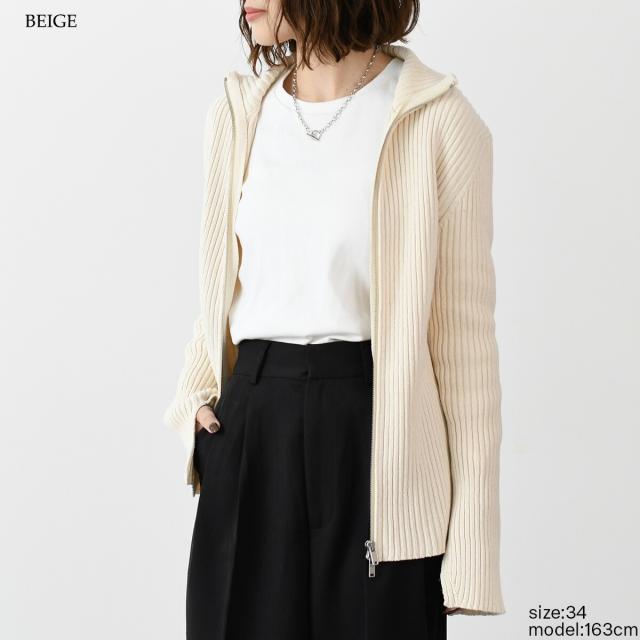 ベージュ綿ニット カーディガン ハイネック 予約]デザインボタンハイネックニットプルオーバー&frasl;ベージュ \u2013 Lumier