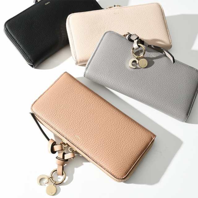 CHLOE アルファベット 長財布 クロエ ラウンドジップ BLACK CASHIMERE