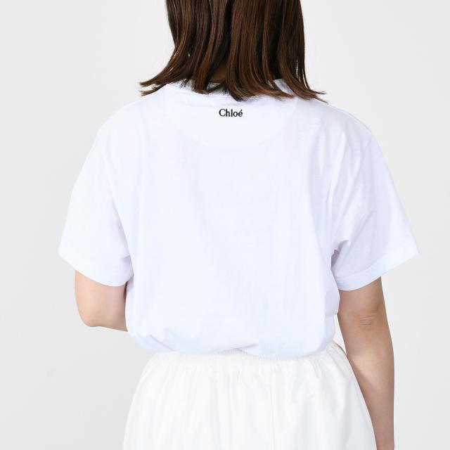 【訳あり】CHLOE クロエ Tシャツ CHC23SJH01181 トップス レディース ホワイト 白 シンプル ロゴ コットン 半袖 カジュアル 春 夏 人気 おすすめの通販は 36,900円