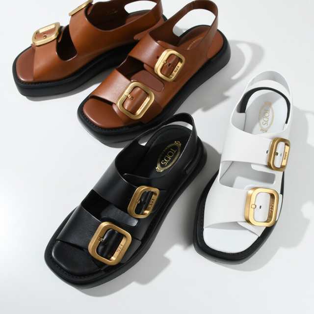 TODS トッズ シューズ 靴 レザー サンダル XXW11K0FH50GOC レディース ウィメンズ 女性 BLACK ブラック ブラウン ホワイト 黒 フラット