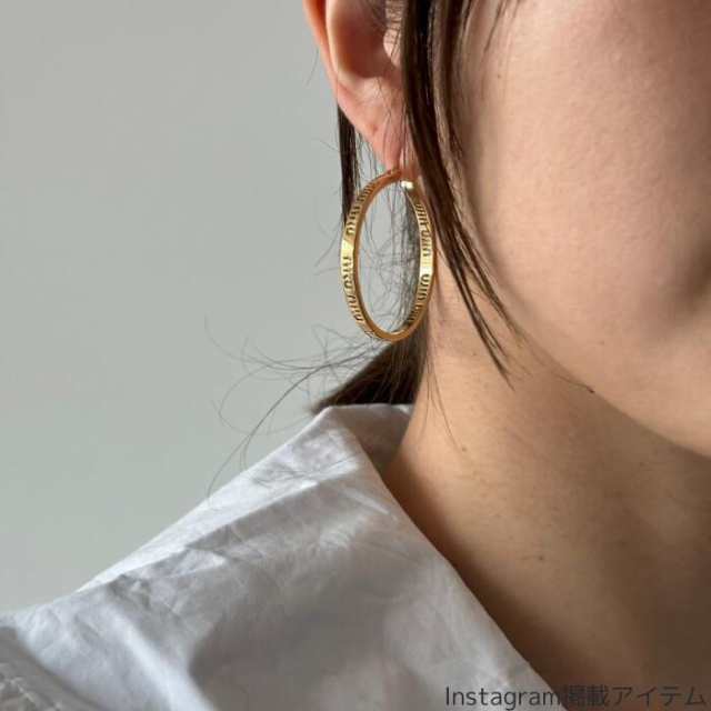 MIU MIU ミュウミュウ アクセサリー ピアス ロゴ フープピアス 5JO848