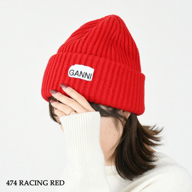 GANNI 赤 ニット帽 ビーニー GANNI 赤 ニット帽 ビーニー