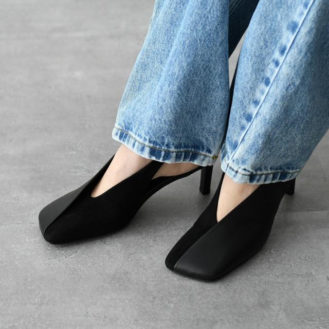 JIL SANDER / ジルサンダー | レザー スクエアトゥ メタルアンクレット