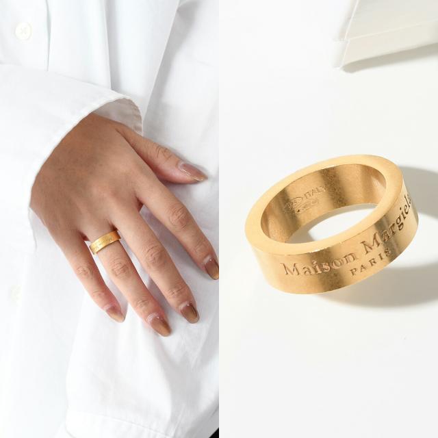 MAISON MARGIELA メゾンマルジェラ ミアクセサリー 指輪 ディアム ロゴ リング SM1UQ0081 SV0158 レディース ユニセックス ゴールド 刻印の通販は