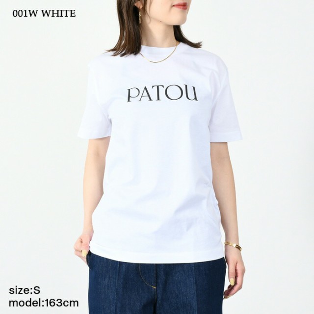 PATOU パトゥ ロゴTシャツ JE029 9999 レディース ロゴ プリント コットン オーガニック ホワイト ピンク 人気 おすすめ