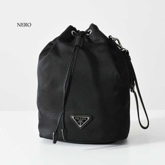 PRADA プラダ ナイロン ポーチ Re-Nylon 巾着ポーチ 巾着バッグ バッグ 三角ロゴ 無地 NERO ブラック 黒 ロゴ シンプル  トライアングルロ｜au PAY マーケット