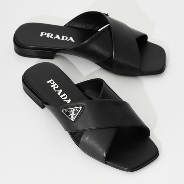 PRADA プラダ サンダル トライアングルロゴスライド 1XX659 07I 