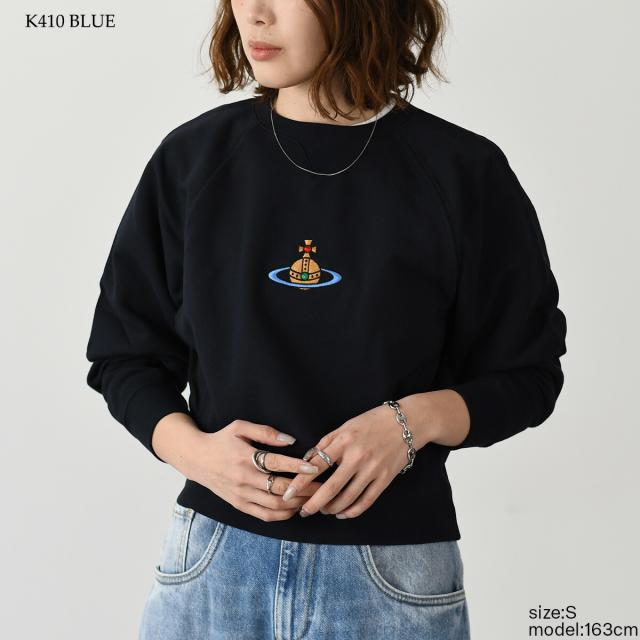 ヴィヴィアン・ウエストウッド　スウェットトレーナー　刺繡ロゴ　XL　ネイビー ヴィヴィアン・ウエストウッドスウェットトレーナー刺繡ロゴXLブラック