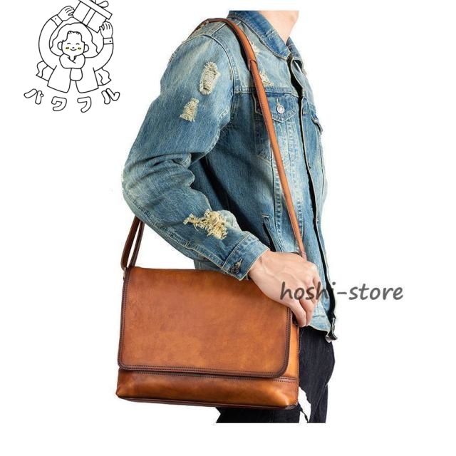 注目ランキング上位 毎日使える便利品 メッセンジャーバック 斜めがけ レザー 大容量 今だけ ショルダーバッグ 通勤 -0046 肩掛け おしゃれ メンズバッグ ビジネスバッグ 3色 話題商品 職人手作りヌメ革 SNS話題 送料無料実施中