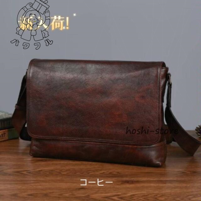 注目ランキング上位 毎日使える便利品 メッセンジャーバック 斜めがけ レザー 大容量 今だけ ショルダーバッグ 通勤 -0046 肩掛け おしゃれ メンズバッグ ビジネスバッグ 3色 話題商品 職人手作りヌメ革 SNS話題 送料無料実施中