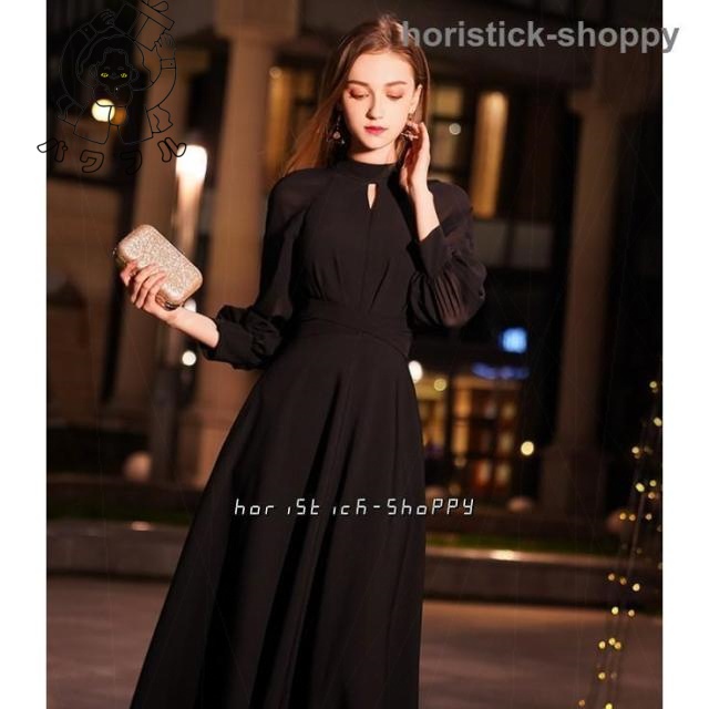 注目ランキング上位 ギフトにも最適 20代 40代 ロングドレス お呼ばれ 30代 黒 大きいサイズ 売上急増中 シースルー ドレス 結婚式 スタンドカラー 演奏会 長袖 3 パーティードレス 送料無料 袖あり 収納便利 送料無料実施中