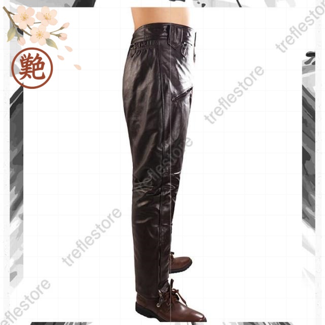 スキニー スリム 春秋冬 厚手 ロングパンツ ライダース モーターパンツ 牛革 ストレート 【ポイント10倍！】本革 防風防寒 レザーパンツ メンズ革パン バイクパンツ スキニー スリム 春秋冬 厚手 ロングパンツ ライダース モーターパンツ