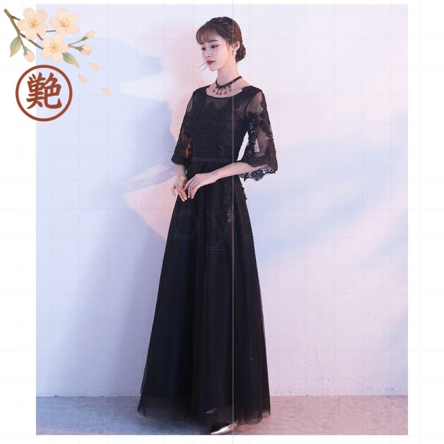 披露宴 上品 袖あり ミモレ丈 レース 演奏会 ピアノ 結婚式ドレス フォーマル 発表会 お呼ばれ ロングドレス 二次会 編み上げ ワンピース パーティードレス 披露宴 上品 袖あり ミモレ丈 レース 演奏会 ピアノ 結婚式ドレス