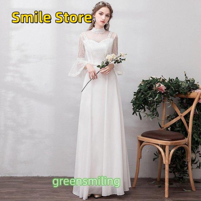 【SmileStore】ウェディングドレス Aライン 結婚式 披露宴 白 花嫁 花嫁 ブライダル 小きいサイズ ホワイト パーティードレス 二次会 ウエディングドレス aラインドレス