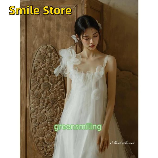 【SmileStore】ロングドレス 二次会 ブライダル スレンダーライン 結婚式 Aラインドレス 前撮り ウエディングドレス 花嫁 「爆買」ウェディングドレス ノースリーブ チュール トップス