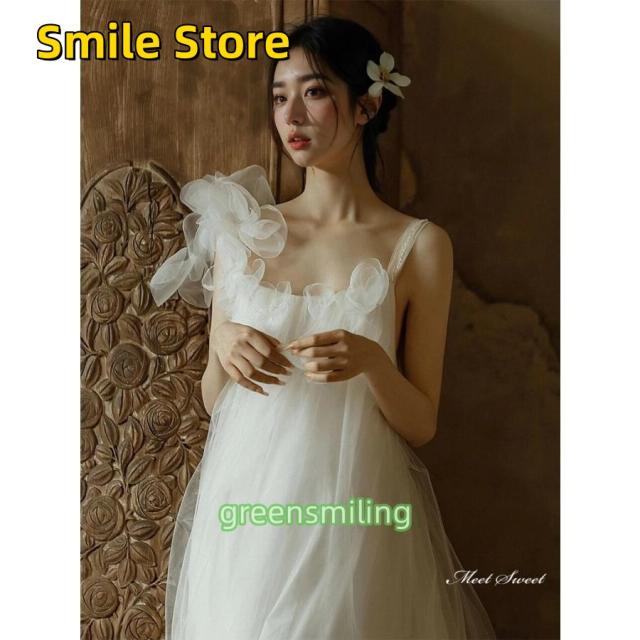 【SmileStore】ロングドレス 二次会 ブライダル スレンダーライン 結婚式 Aラインドレス 前撮り ウエディングドレス 花嫁 「爆買」ウェディングドレス ノースリーブ チュール トップス