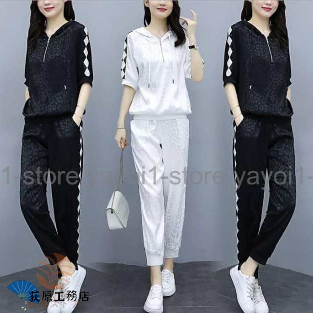 注目アイテム 再入荷リクエスト殺到 レディース ヒョウ柄 上下セット パンツ トップス 今だけ ジップアップ ジャージ レオパード ウェア ランニングウェア スポーツウェア 2点セット ジム SNS話題 収納便利 フィットネス 早い者勝ち