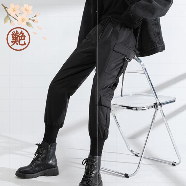 ダウン90％ カーゴパンツ お出かけ ジョガーパンツ ダウンパンツ 裾