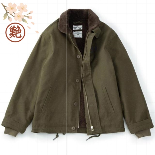 ?1デッキジャケット ．． -1デッキジャケット ネイビー ?1デッキジャケット カーキグリーン カーキグリーン メルトン -1デッキジャケット キャメル ネイビー キャメル メルトン -1デッキジャケット 米海軍 防寒対策