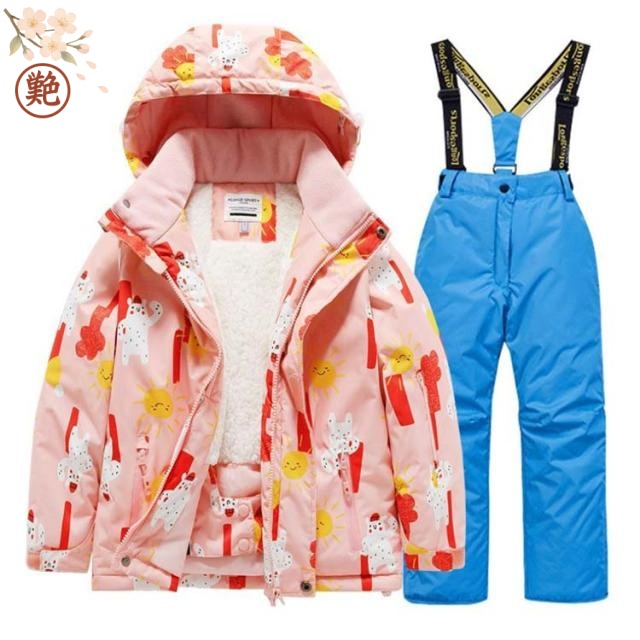 女の子 パンツ 上下セット 子供用 キッズ スノーウェア 防風  ジャケット スキーウェア ジュニア スノーボードウェア  通気性 冬  撥水 雪遊び スノボウェア  スノーボード こども用 男の子 総柄  スノボーウェア 防寒 送料無料  ボードウェア