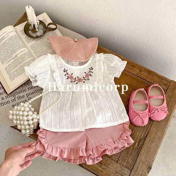 セットアップ キッズ ベビー服 女の子 新生児 シャツ 半袖 ショートパンツ 子供服 夏服 上下セット 赤ちゃん 韓国子ども服 おしゃれ 可愛