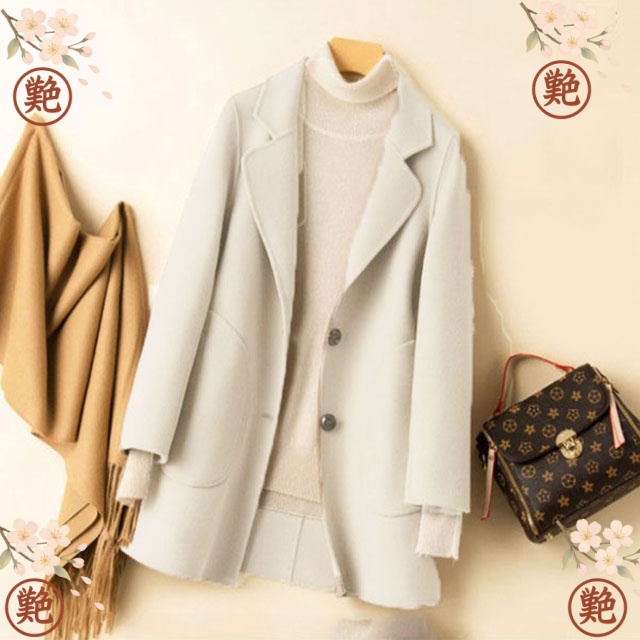 ハーフコート レディースリバーコート ダブルフェイスコート 一枚仕立て 上品 大人 通勤 OL 春秋冬