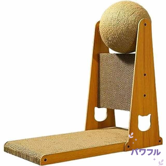 【パワフル】猫スクラッチャーおもちゃ サイザル麻スクラッチボール 猫爪とぎ 猫用 段ボール爪研ぎ 猫用ファニチャー 自立式 ダンボール ソファ家具保護スクラッチボード
