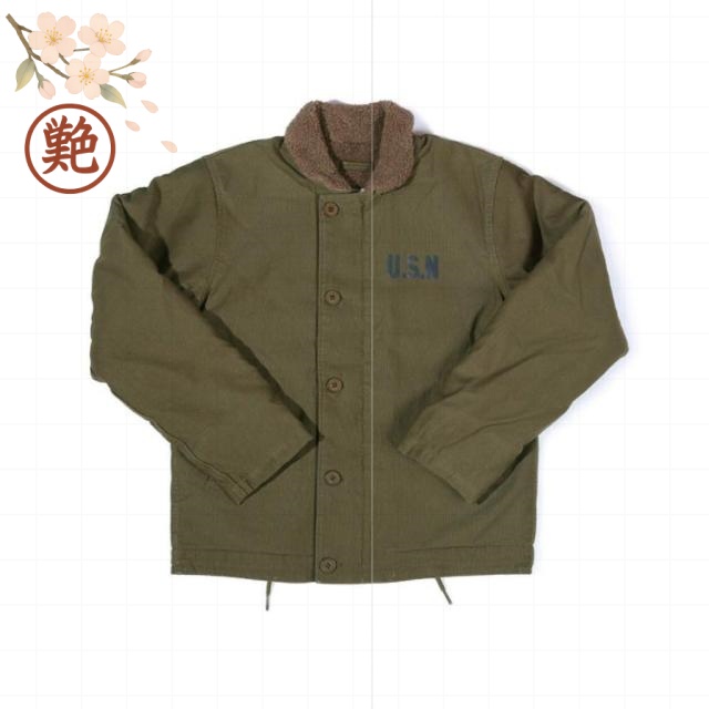 大きいサイズ おしゃれ 裏ボア カシミヤ 厚手 1 -1デッキジャケット ファスナー バイカー 全3色 ミリタリー ボア  米軍  バイク メンズ 秋冬 アメカジ ミリタリージャケット アウター 米軍タイプ