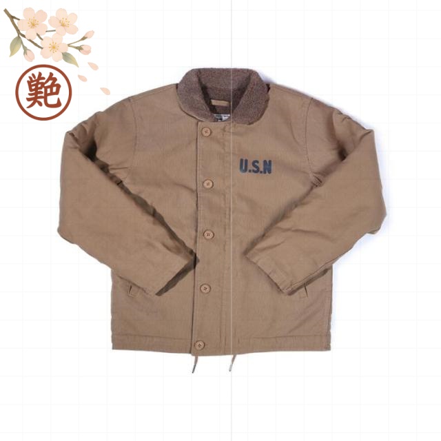 大きいサイズ おしゃれ 裏ボア カシミヤ 厚手 1 -1デッキジャケット ファスナー バイカー 全3色 ミリタリー ボア  米軍  バイク メンズ 秋冬 アメカジ ミリタリージャケット アウター 米軍タイプ