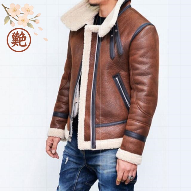 ブルゾン 本皮ジャンパー バイカージャケット ボア ファー 防風 ライダース メンズ リューグーレザーズ 防寒 ムートンジャケット カジュアル 裏起毛 レザージャケット 革ジャン 毛皮 皮ジャン ミリタリー 革