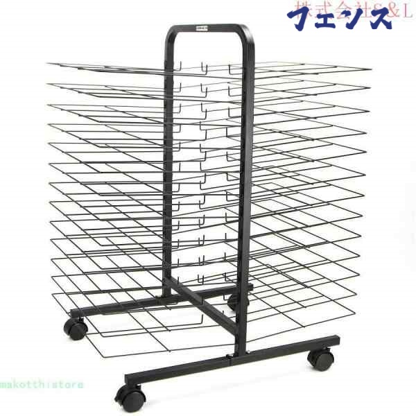 生活快適特集 品質安心 折りたたみ式 モバイル乾燥は 画材 送料無料 イーゼル 油絵 写生 メタル 芸術の乾燥の棚 人気急上昇 26-棚 乾燥棚 レビュー高評価 ブラック 4つのホイール A3紙 水彩画 送料無料実施中