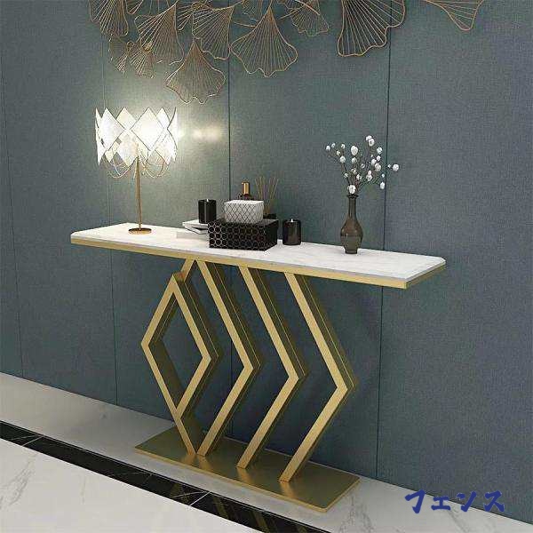 コンソールテーブル アイアン ブラック ゴールド アンティーク調 サイドテーブル レトロ 玄関 飾り台 収納 角型 ヨーロピアン コンパクト リビング シャビー 天板大理石 半円コンソールアイアン コンソール テーブル サイド