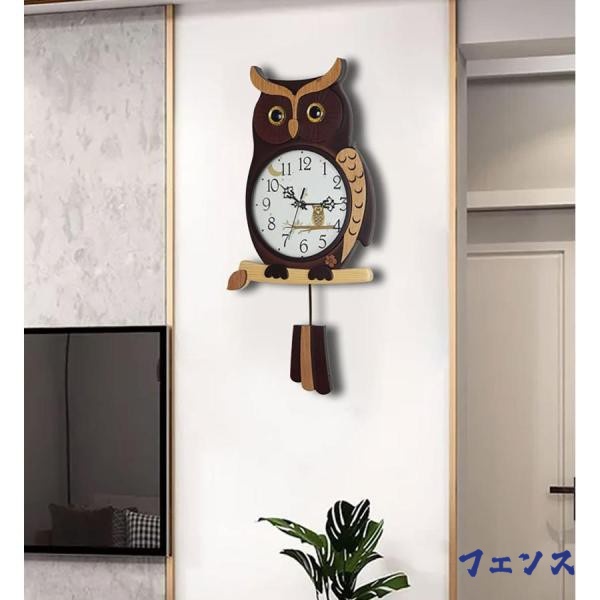 フクロウのかわいい掛け時計の寝室の静音の個性的な時計の客間, フクロウのかわいい掛け時計の寝室の静音の個性的な時計の客間