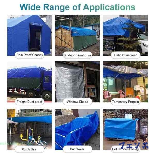 頑丈なタープを厚く、強化アイレット付きPEプラスチク防水ターポリン錦 屋外パティオパーゴラの犬小屋の天蓋用ブルーシルバーシート (Size : 3m x 20m) 頑丈なタープを厚く、強化アイレット付きPEプラスチク防水ターポリン
