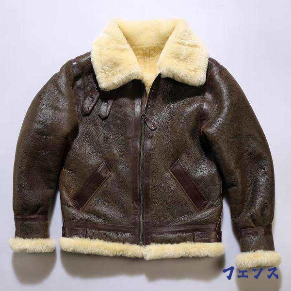 在庫限りの大特価 品質安心 本皮 売上急増中 メンズ 本革フライトジャケット 本革 防寒 羊革 新登場 在庫わずか 3ムートンジャケット 復古調 お買い得プライス